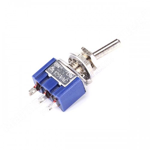 Трипозиційний тумблер ON-OFF-ON 3A/250V Трипозиційний тумблер ON-OFF-ON 3A/250V
